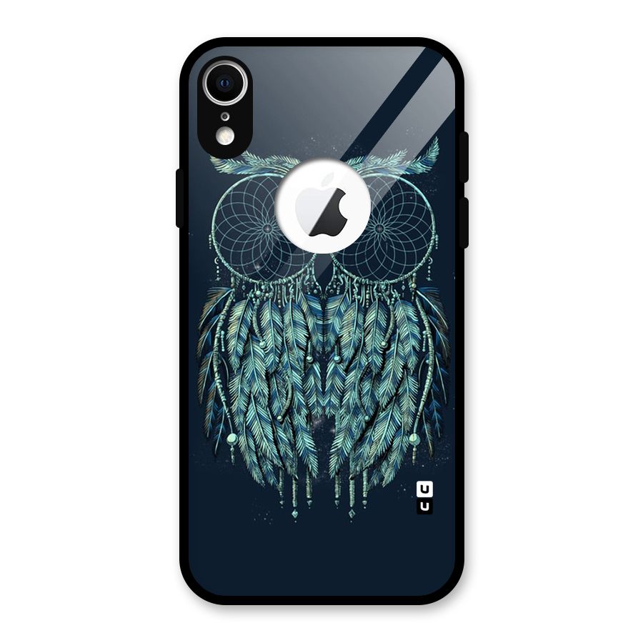 Dreamy Owl Catcher Glass Back Case for iPhone XR Logo Cut