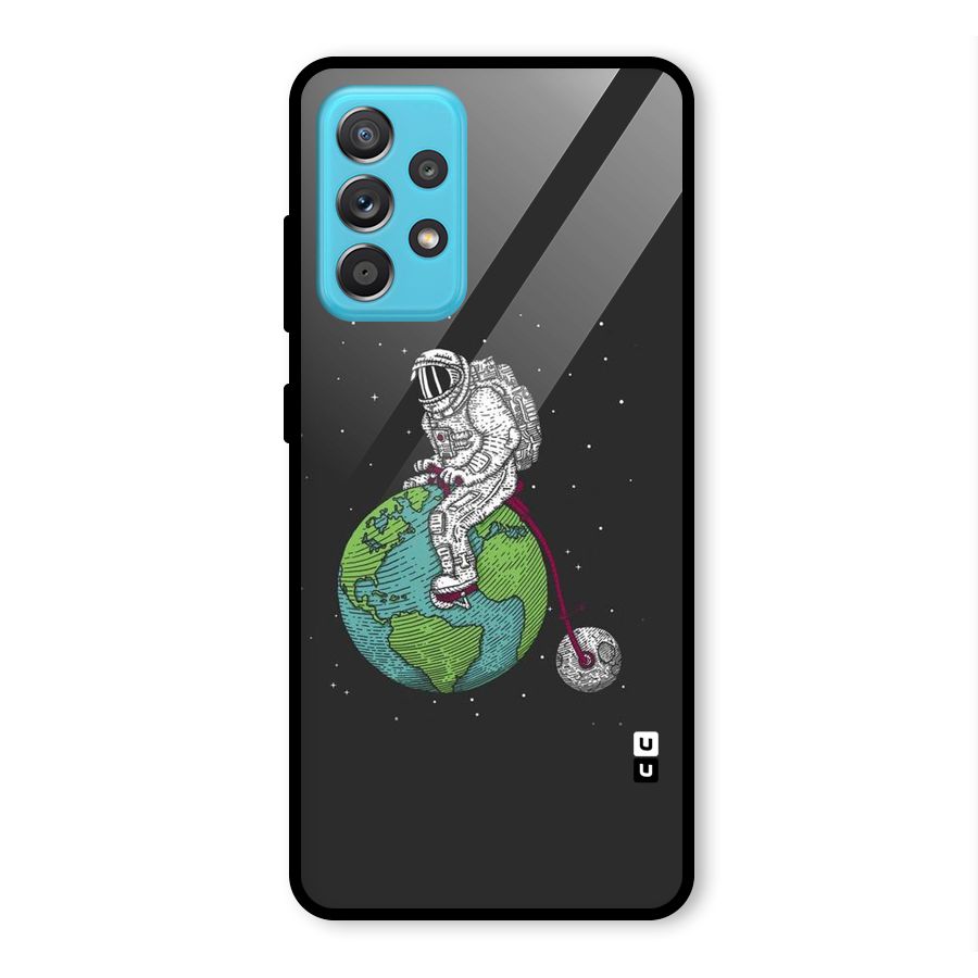 Earth Space Doodle Glass Back Case for Galaxy A52