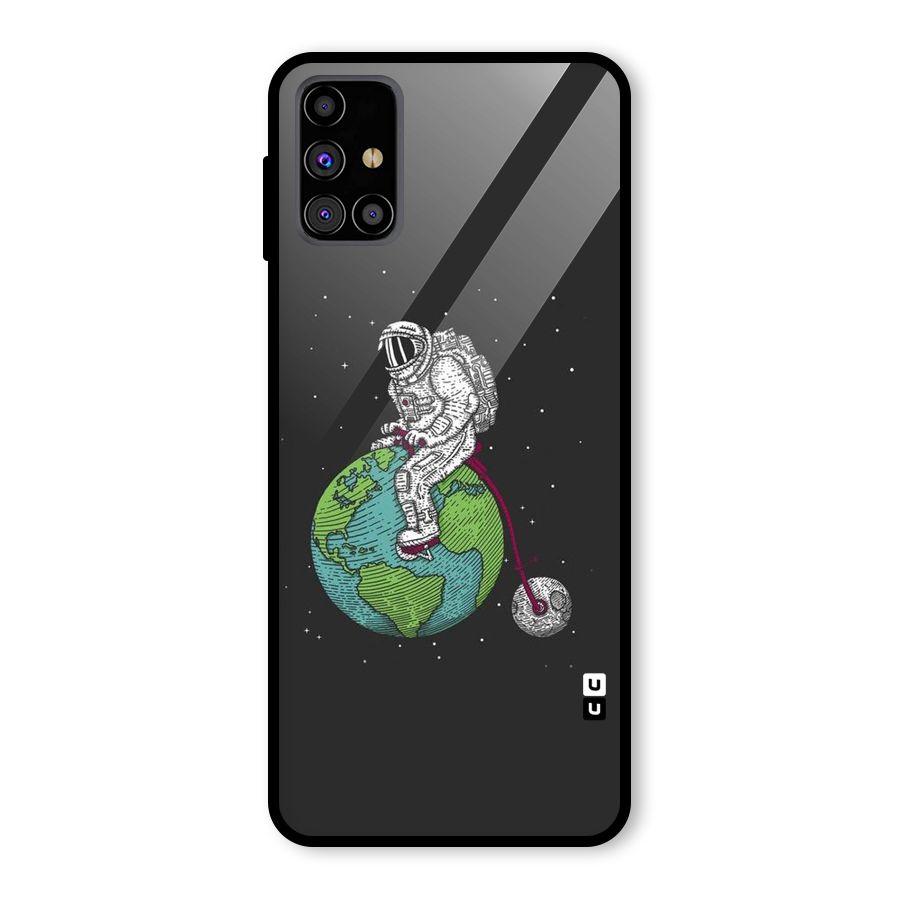Earth Space Doodle Glass Back Case for Galaxy M31s