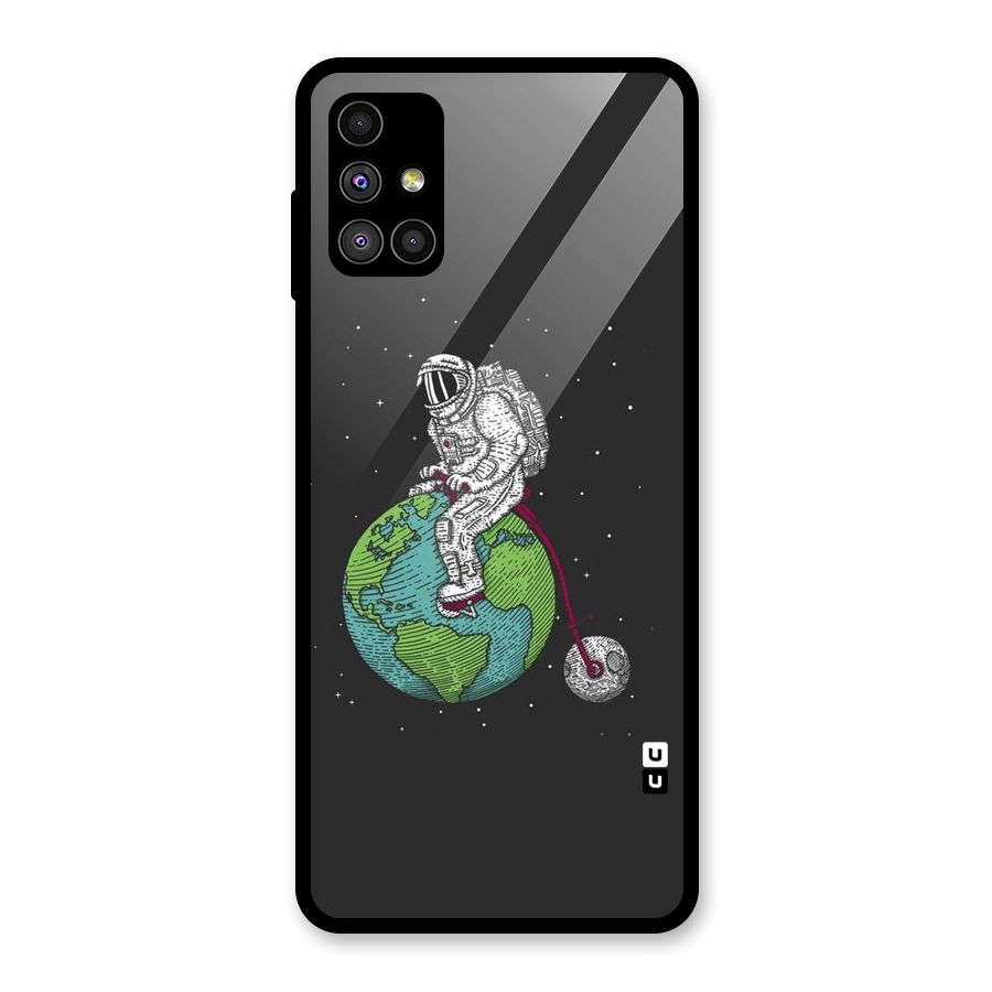 Earth Space Doodle Glass Back Case for Galaxy M51