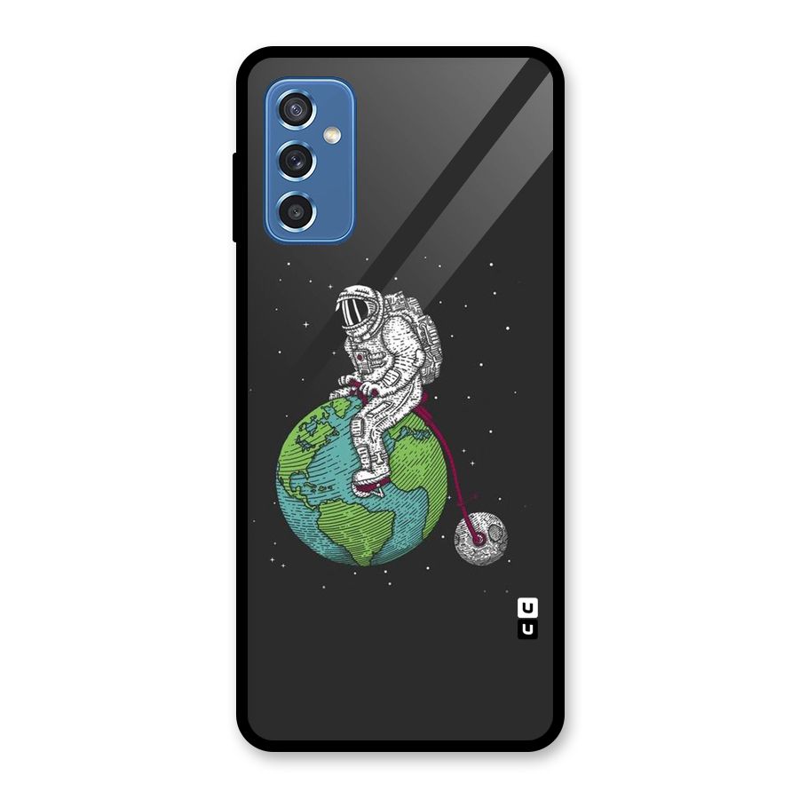 Earth Space Doodle Glass Back Case for Galaxy M52 5G