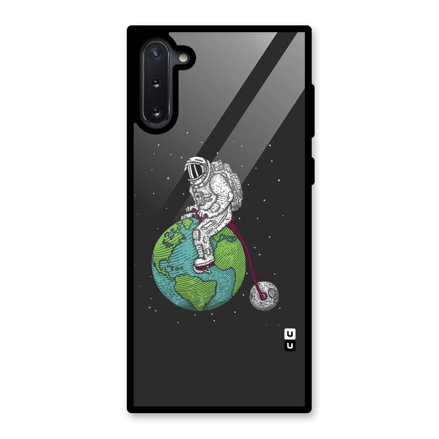 Earth Space Doodle Glass Back Case for Galaxy Note 10
