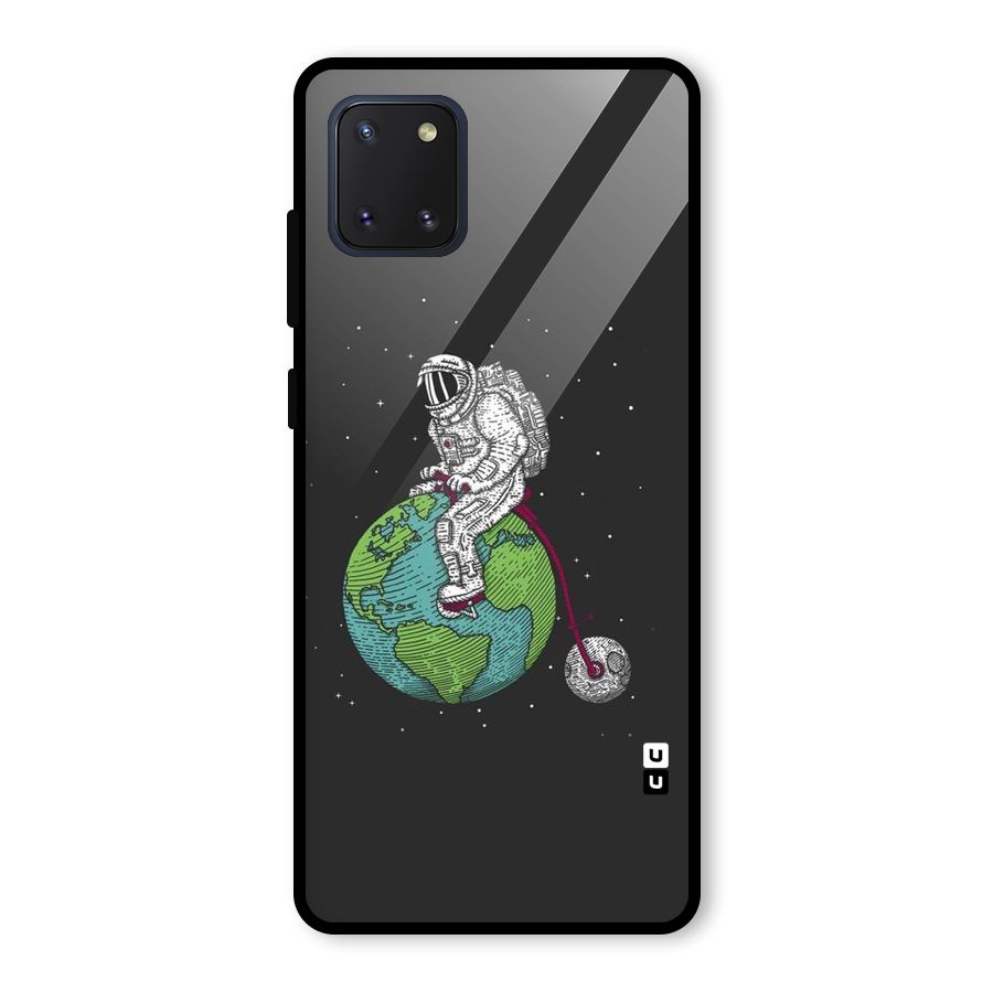 Earth Space Doodle Glass Back Case for Galaxy Note 10 Lite