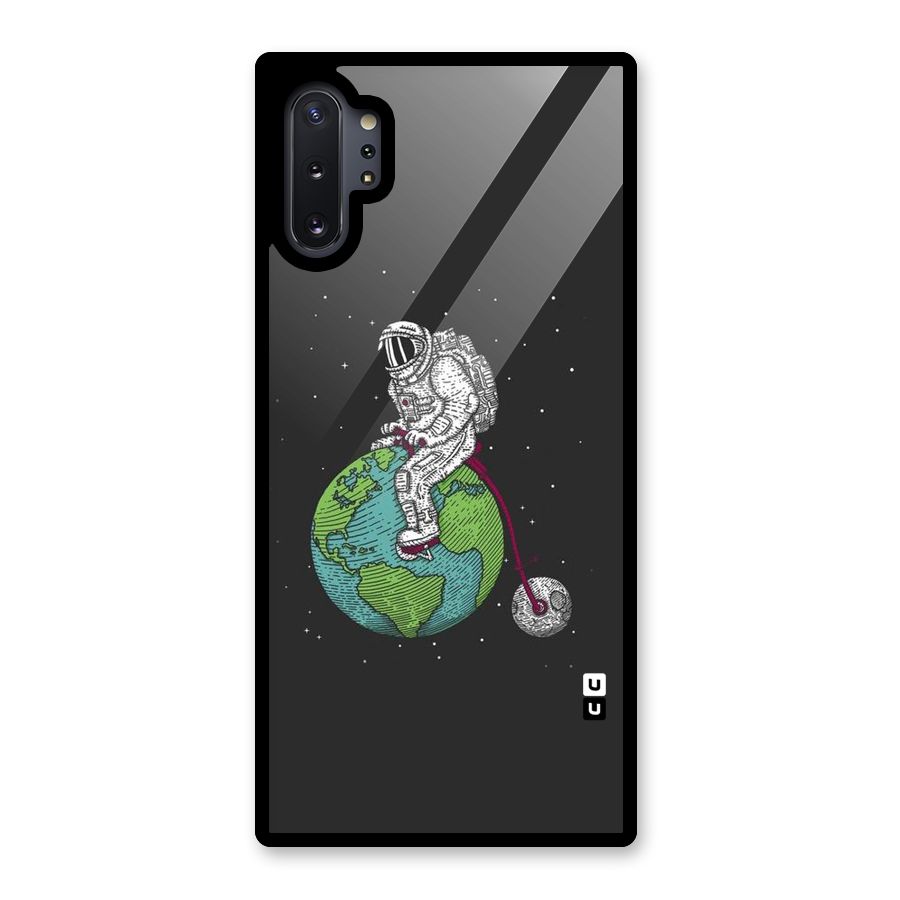 Earth Space Doodle Glass Back Case for Galaxy Note 10 Plus