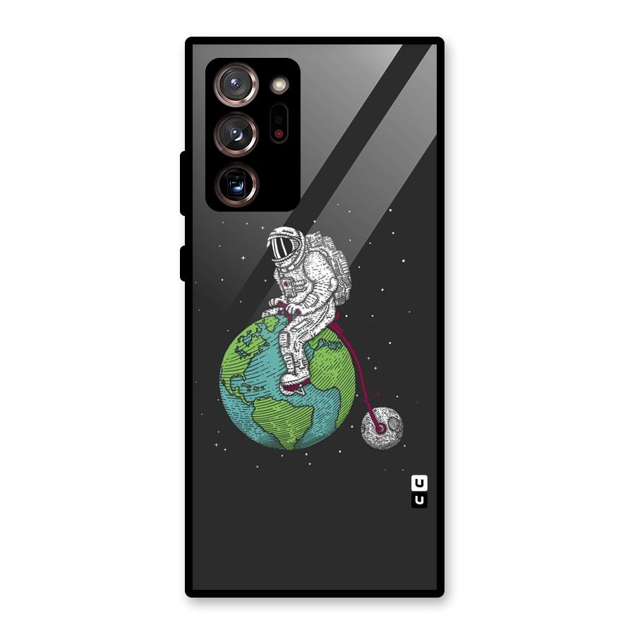 Earth Space Doodle Glass Back Case for Galaxy Note 20 Ultra