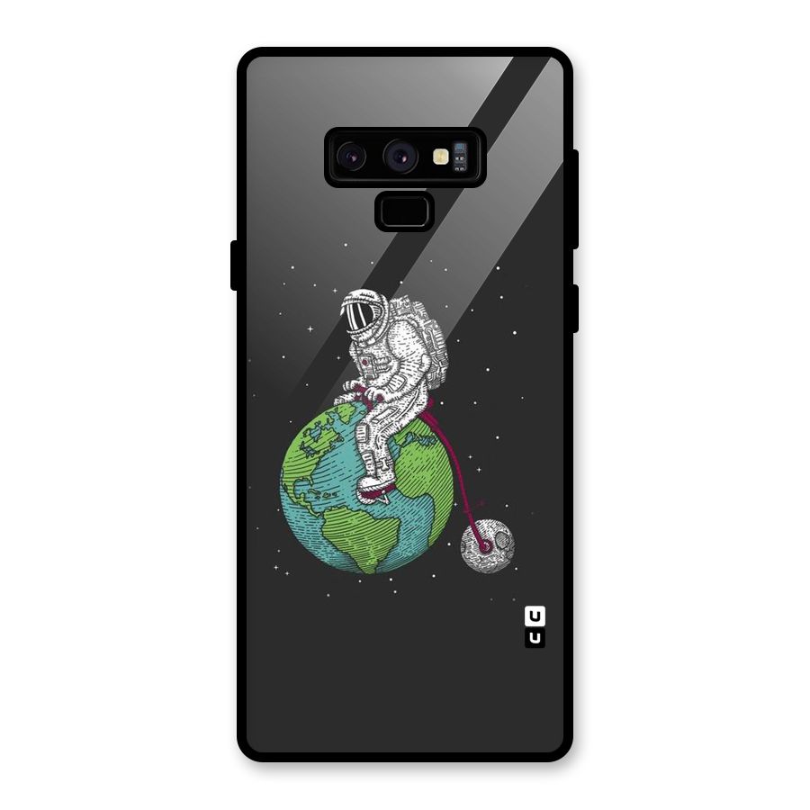 Earth Space Doodle Glass Back Case for Galaxy Note 9