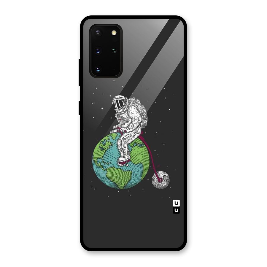 Earth Space Doodle Glass Back Case for Galaxy S20 Plus