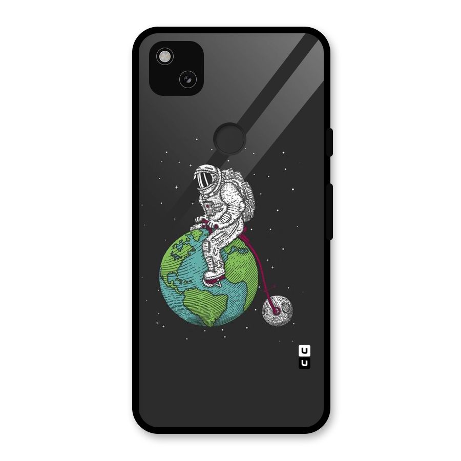 Earth Space Doodle Glass Back Case for Google Pixel 4a