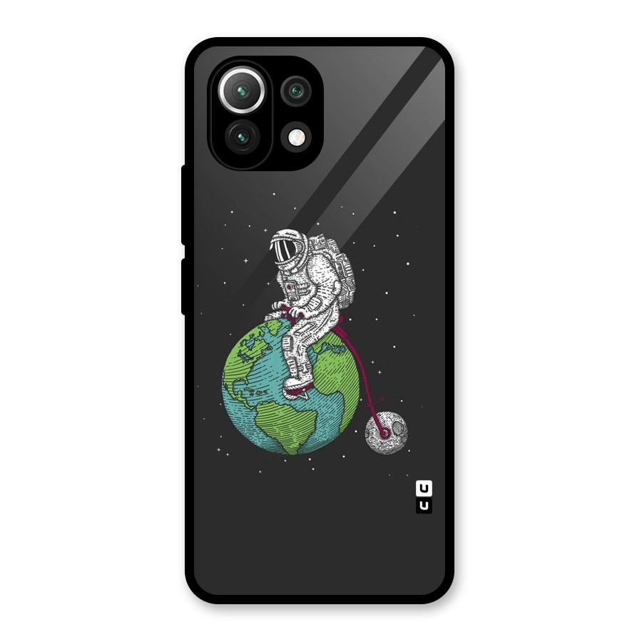 Earth Space Doodle Glass Back Case for Mi 11 Lite