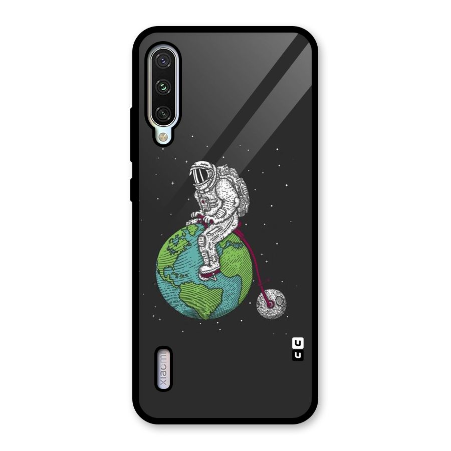 Earth Space Doodle Glass Back Case for Mi A3
