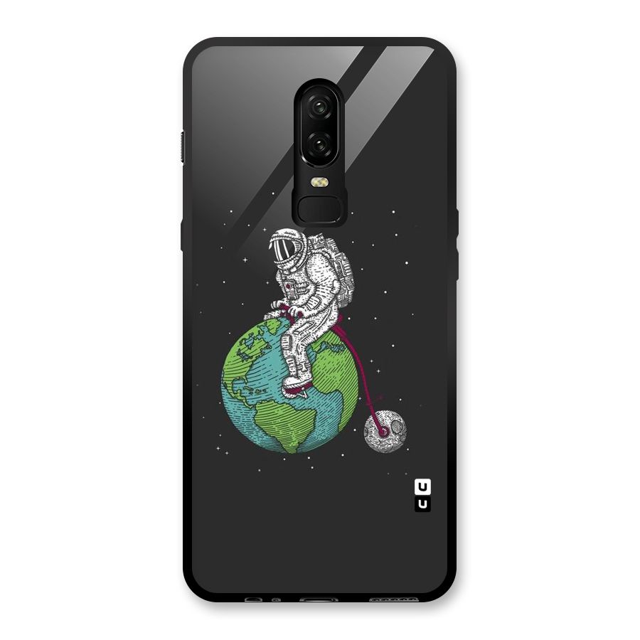 Earth Space Doodle Glass Back Case for OnePlus 6