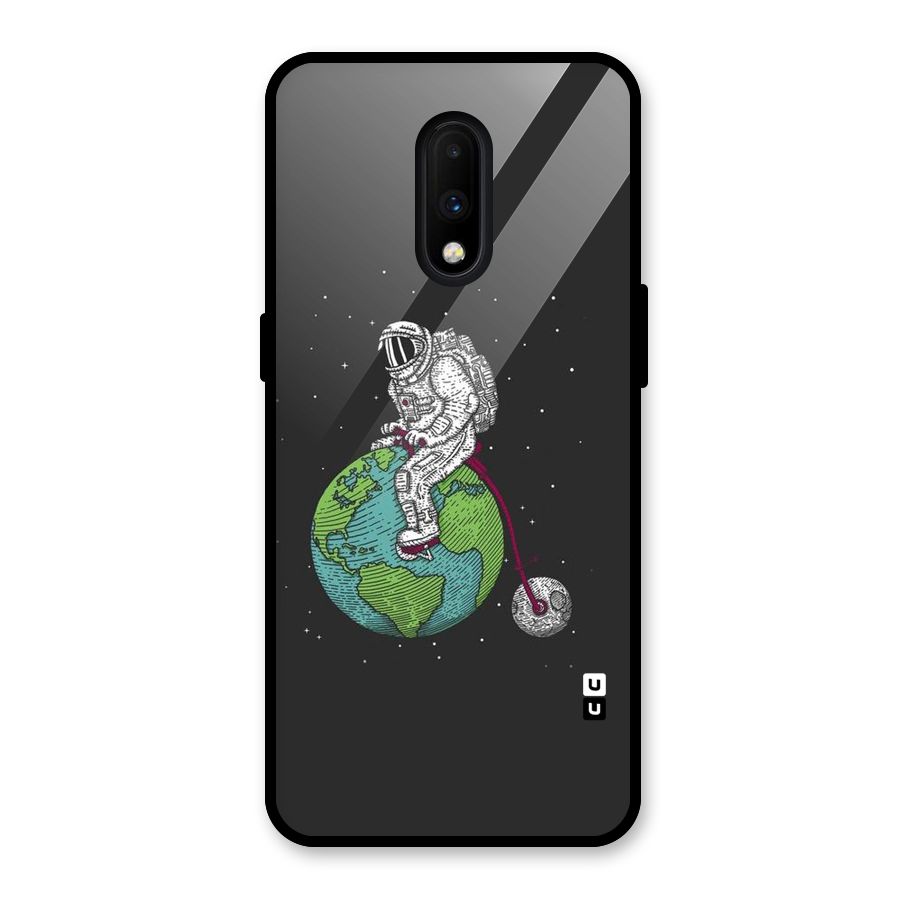 Earth Space Doodle Glass Back Case for OnePlus 7