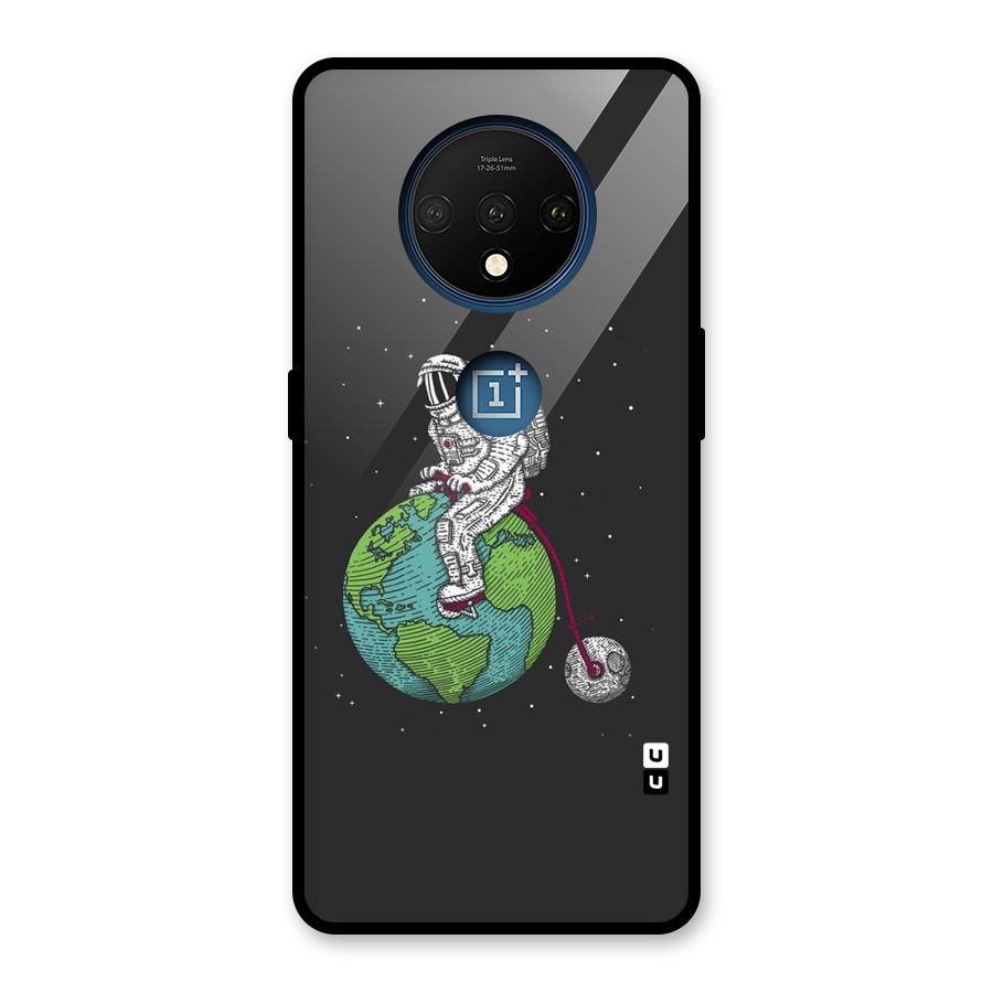 Earth Space Doodle Glass Back Case for OnePlus 7T