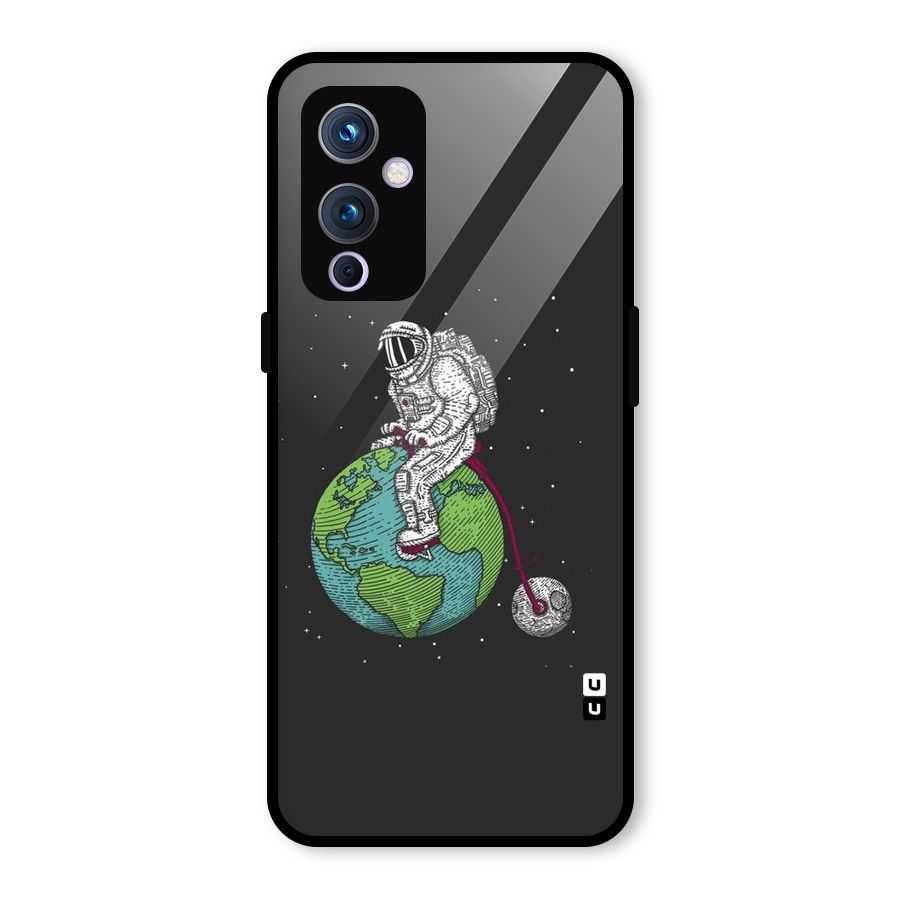 Earth Space Doodle Glass Back Case for OnePlus 9