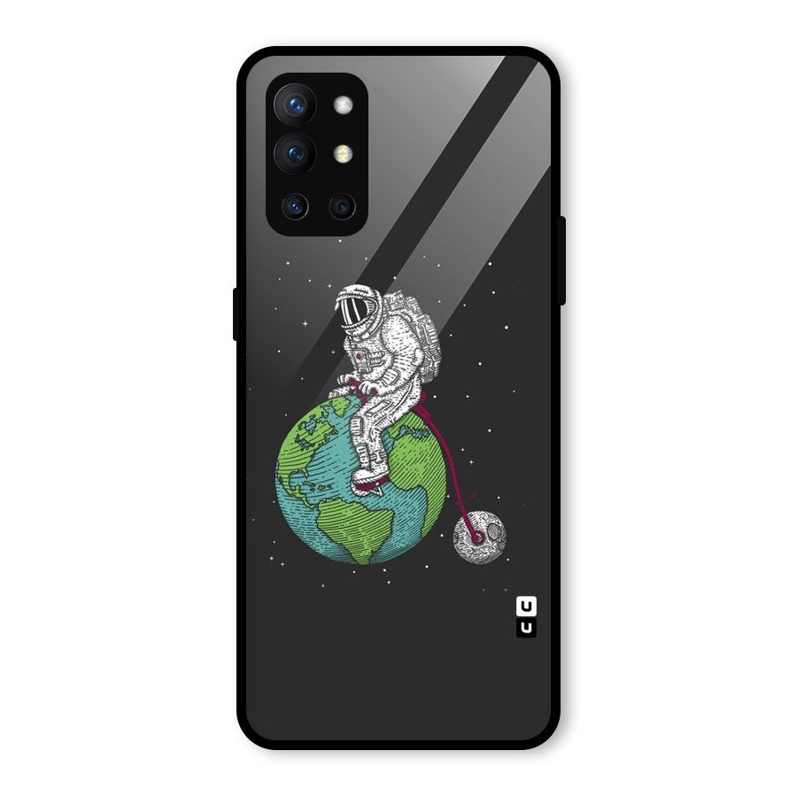 Earth Space Doodle Glass Back Case for OnePlus 9R