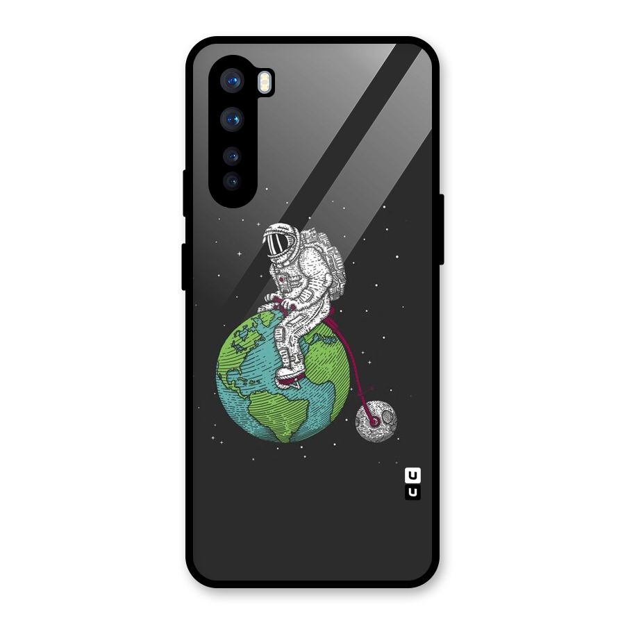 Earth Space Doodle Glass Back Case for OnePlus Nord