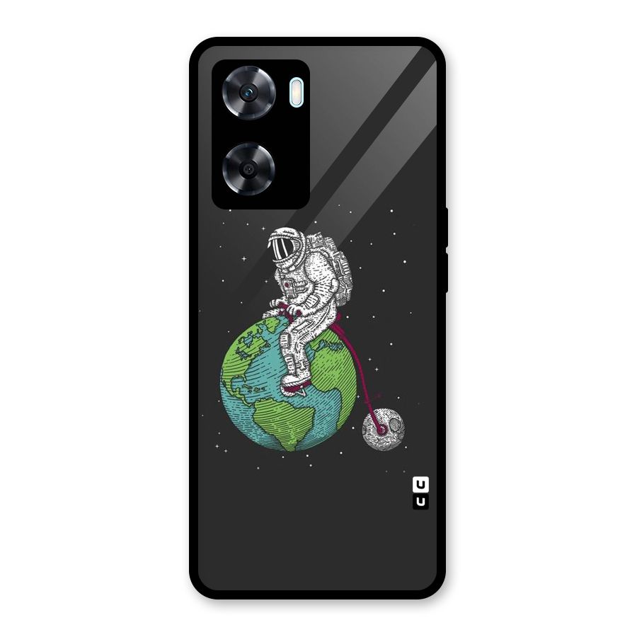 Earth Space Doodle Glass Back Case for Oppo A77