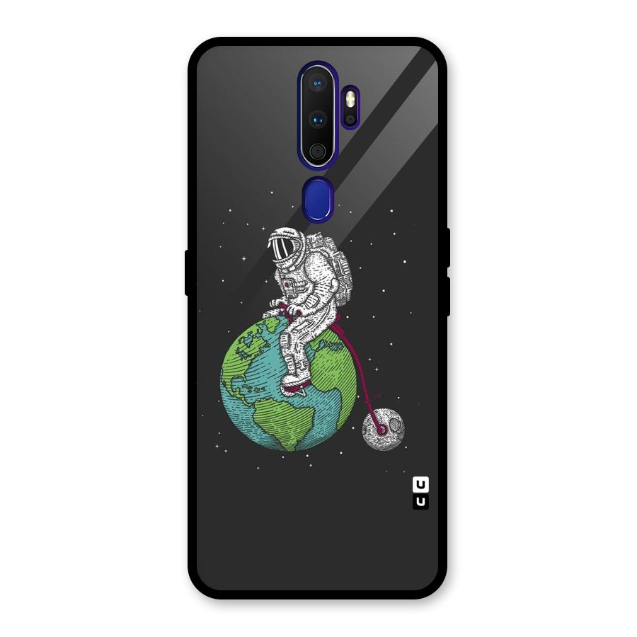 Earth Space Doodle Glass Back Case for Oppo A9 (2020)