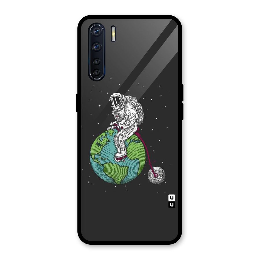 Earth Space Doodle Glass Back Case for Oppo F15