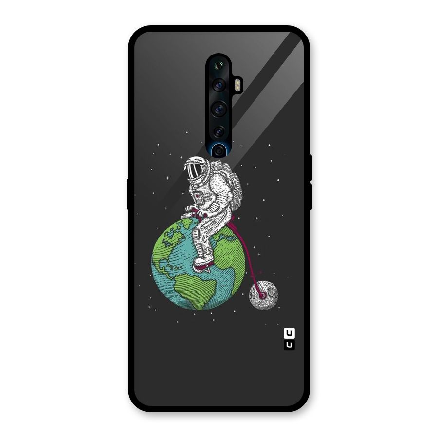 Earth Space Doodle Glass Back Case for Oppo Reno2 Z