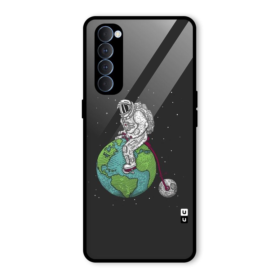Earth Space Doodle Glass Back Case for Oppo Reno4 Pro