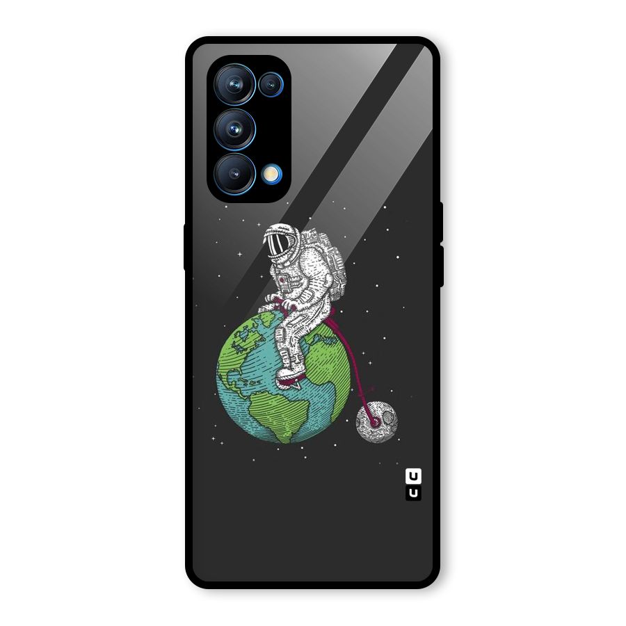 Earth Space Doodle Glass Back Case for Oppo Reno5 Pro 5G