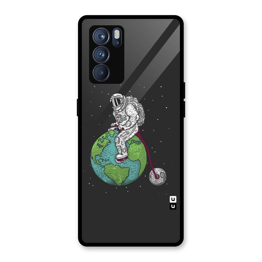 Earth Space Doodle Glass Back Case for Oppo Reno6 Pro 5G