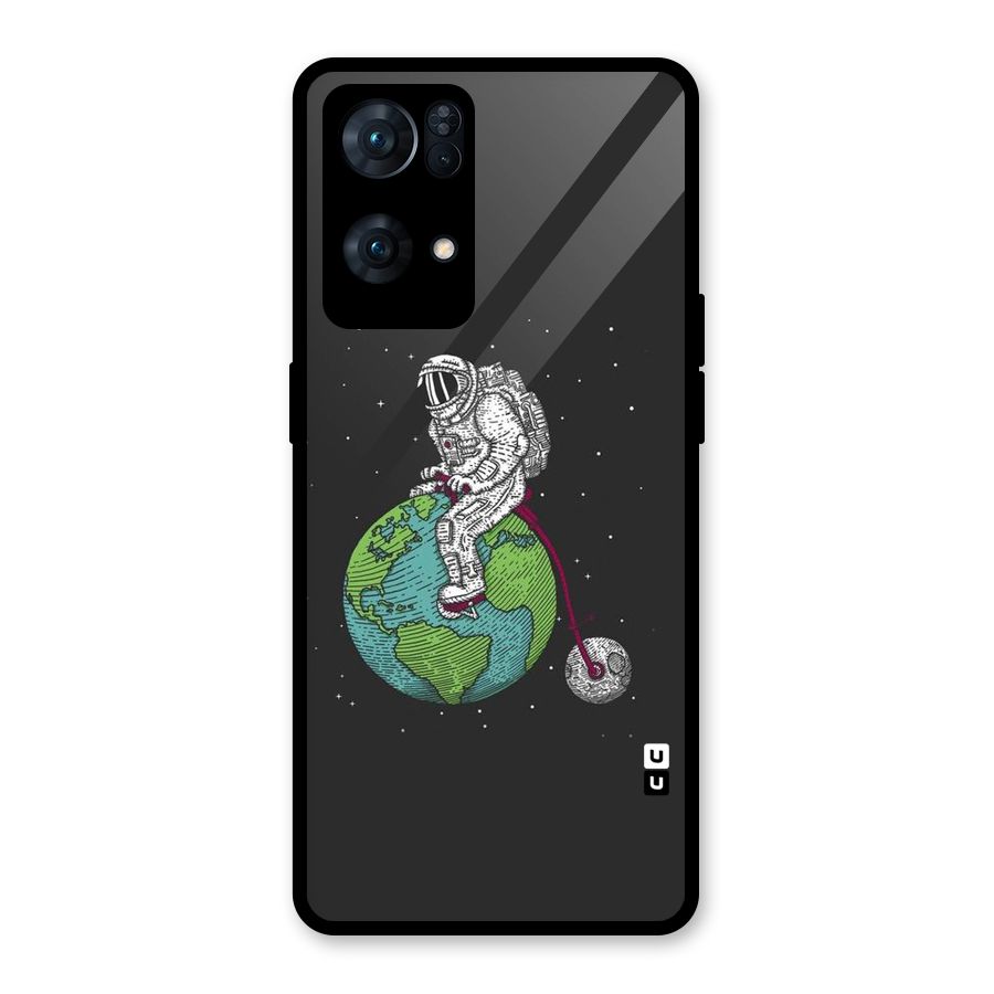 Earth Space Doodle Glass Back Case for Oppo Reno7 Pro 5G