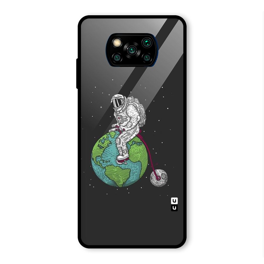 Earth Space Doodle Glass Back Case for Poco X3 Pro