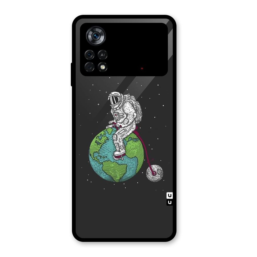 Earth Space Doodle Glass Back Case for Poco X4 Pro 5G