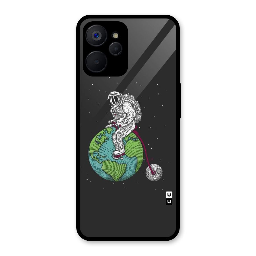 Earth Space Doodle Glass Back Case for Realme 9i 5G