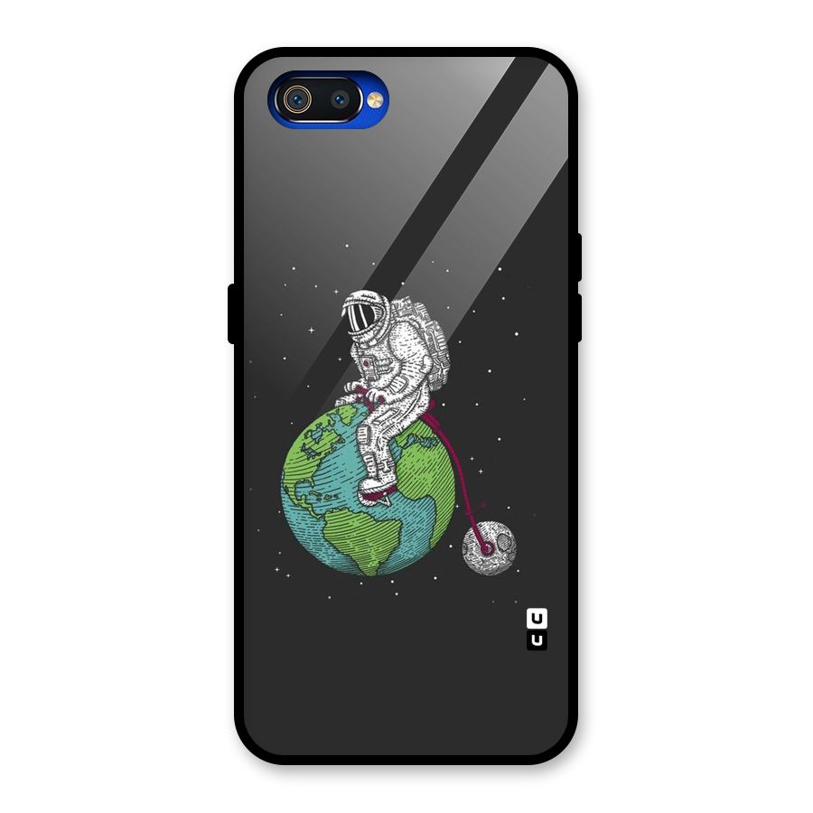 Earth Space Doodle Glass Back Case for Realme C2