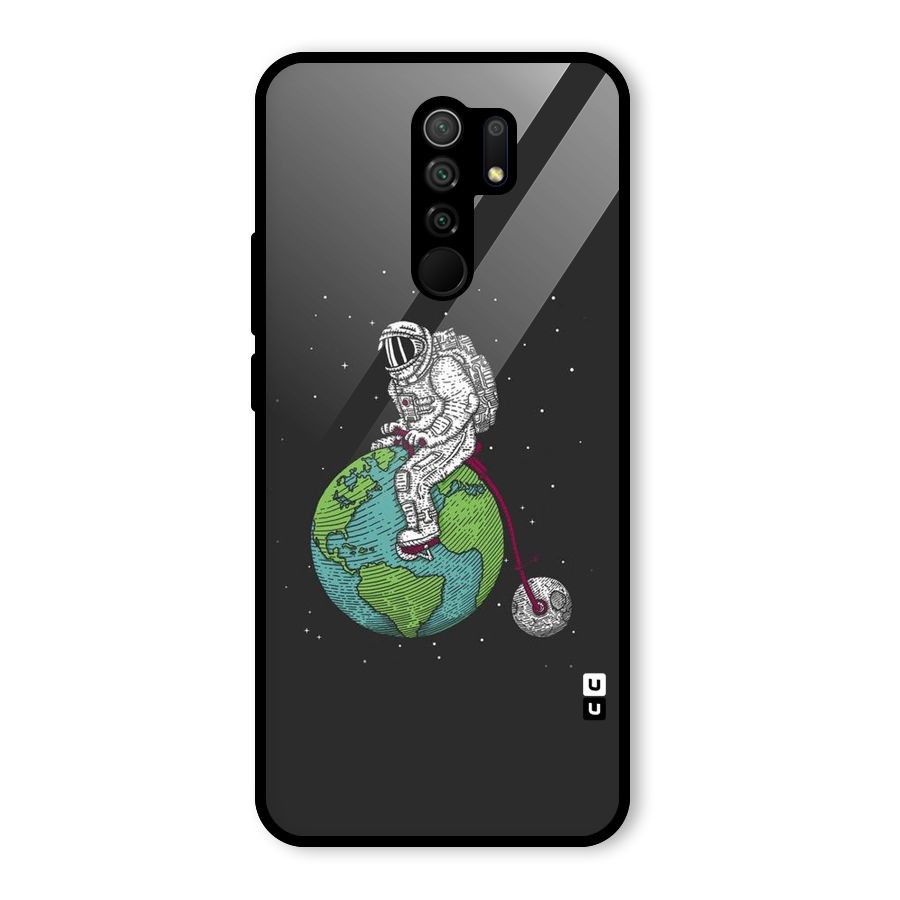 Earth Space Doodle Glass Back Case for Redmi 9 Prime