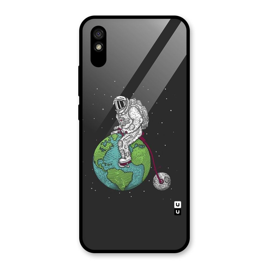Earth Space Doodle Glass Back Case for Redmi 9i