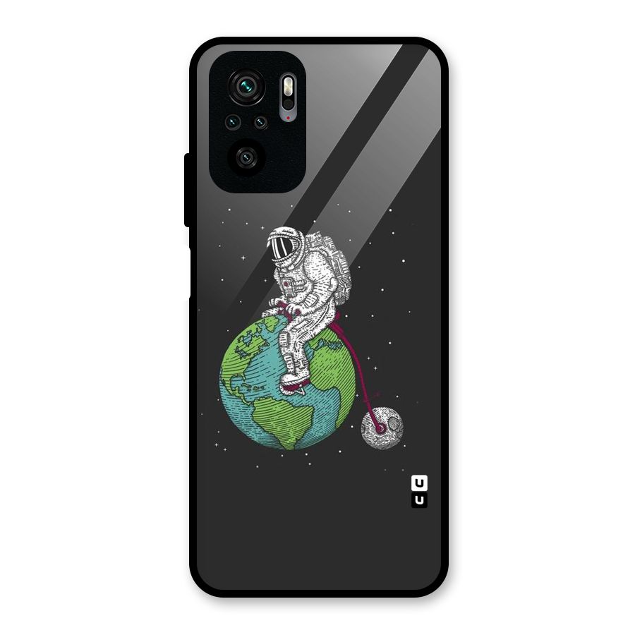 Earth Space Doodle Glass Back Case for Redmi Note 10S