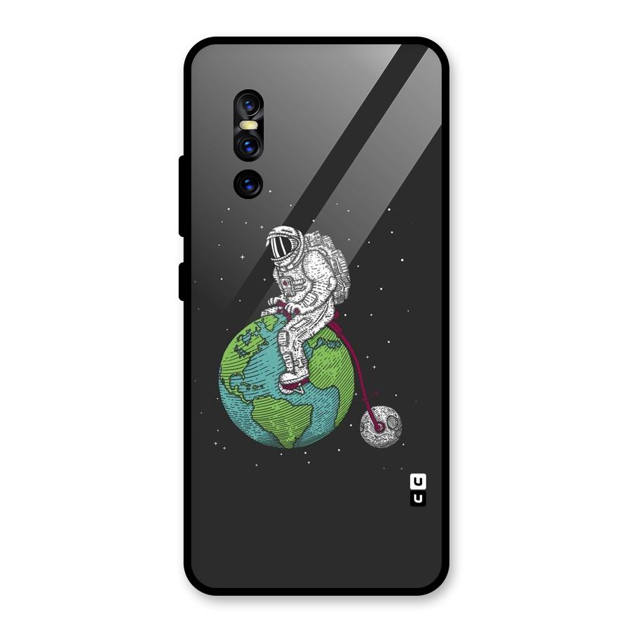Earth Space Doodle Glass Back Case for Vivo V15 Pro