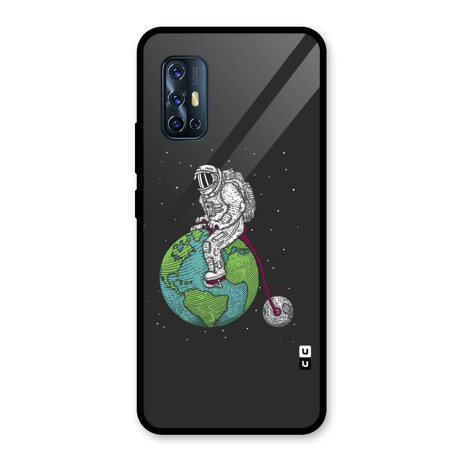 Earth Space Doodle Glass Back Case for Vivo V17