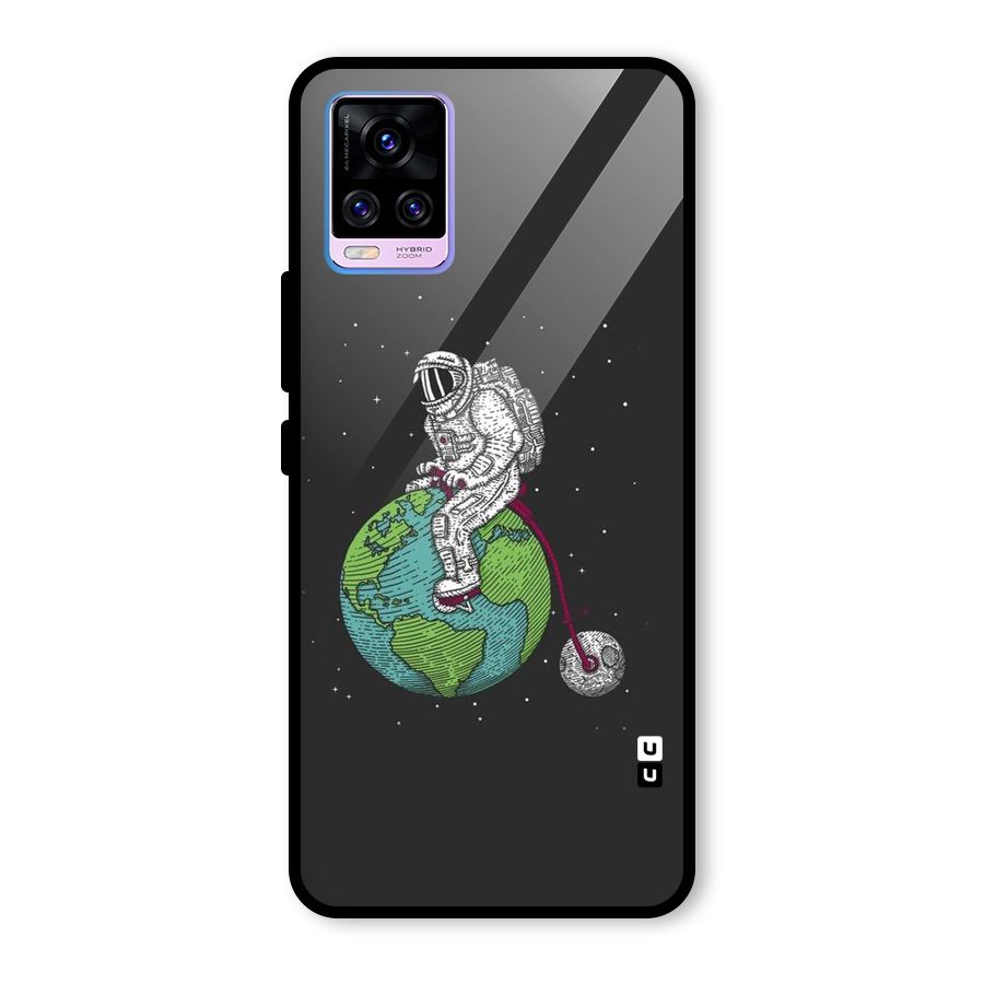 Earth Space Doodle Glass Back Case for Vivo V20 Pro