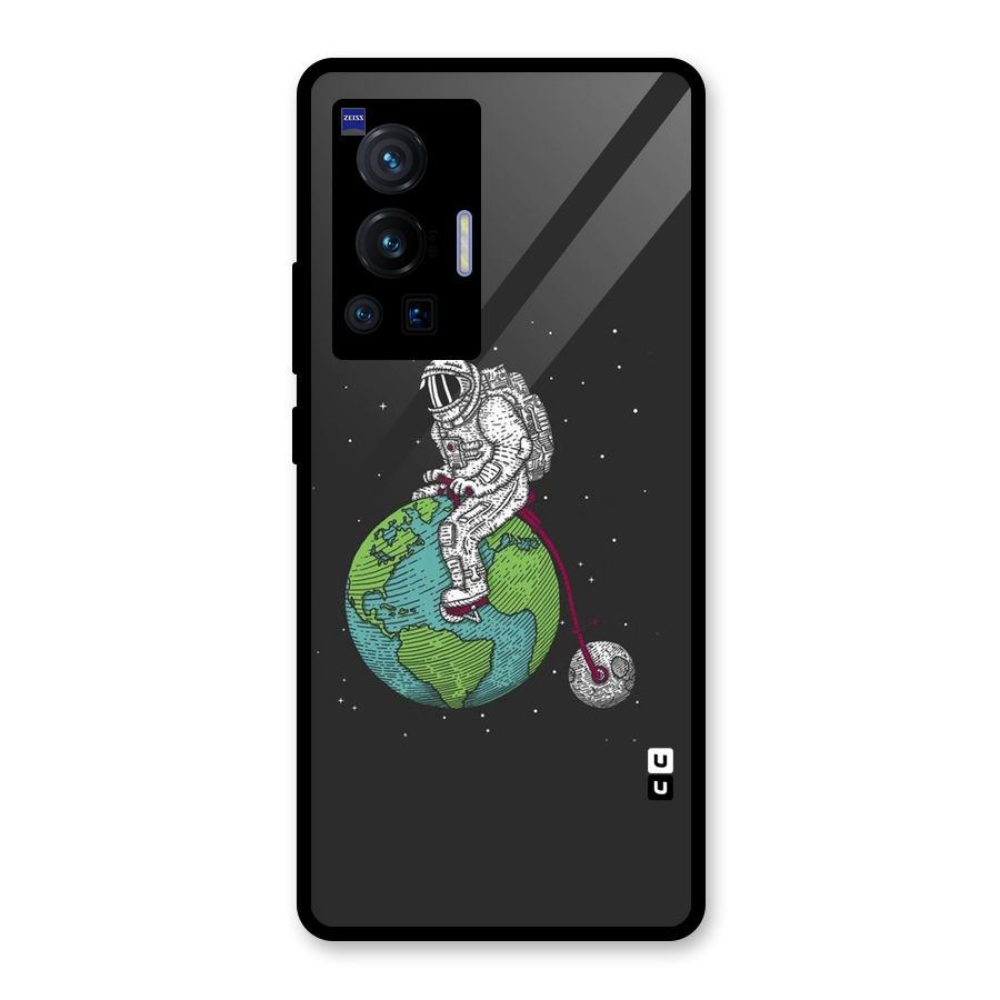 Earth Space Doodle Glass Back Case for Vivo X70 Pro