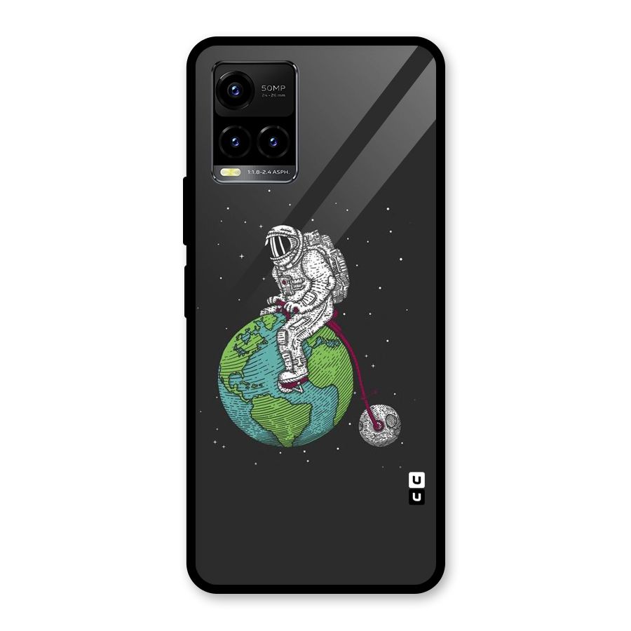 Earth Space Doodle Glass Back Case for Vivo Y21T