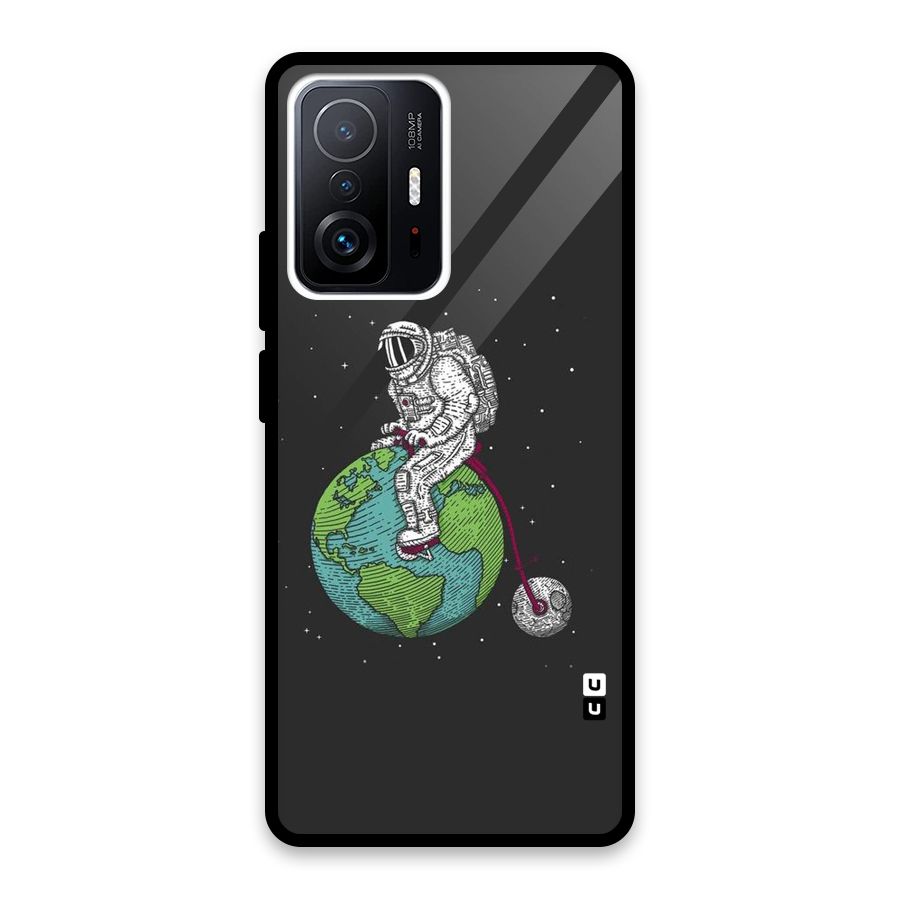 Earth Space Doodle Glass Back Case for Xiaomi 11T Pro