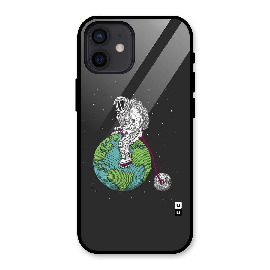 Earth Space Doodle Glass Back Case for iPhone 12