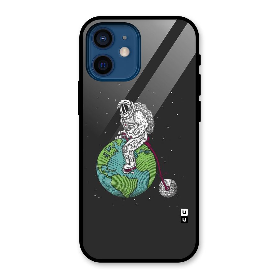 Earth Space Doodle Glass Back Case for iPhone 12 Mini