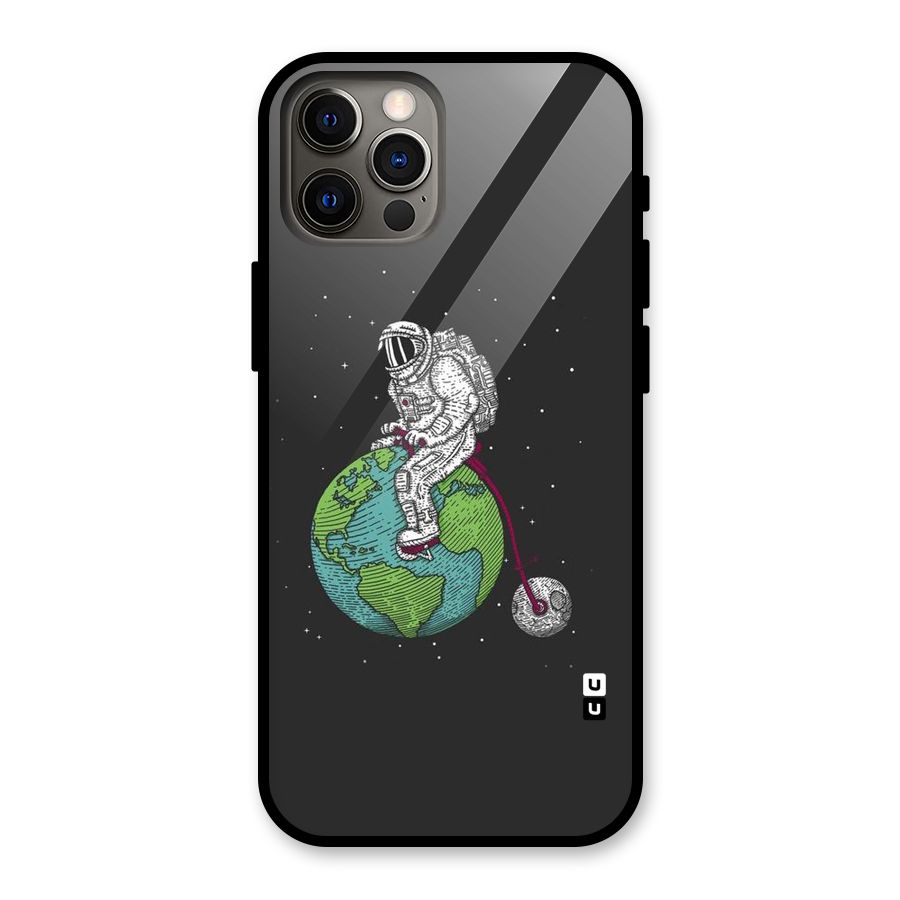 Earth Space Doodle Glass Back Case for iPhone 12 Pro
