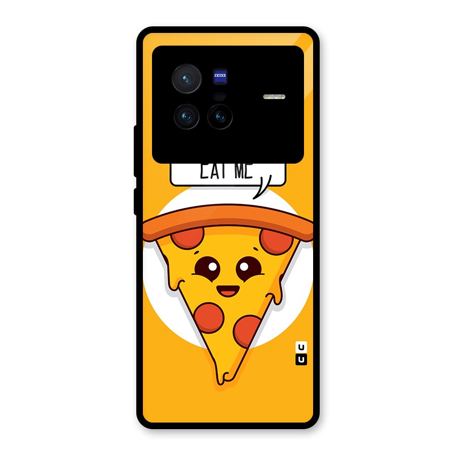 Eat Me Cute Pizza Slice Glass Back Case for Vivo X80