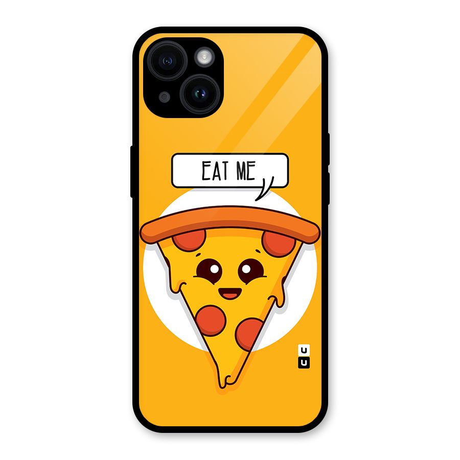 Eat Me Cute Pizza Slice Glass Back Case for iPhone 14