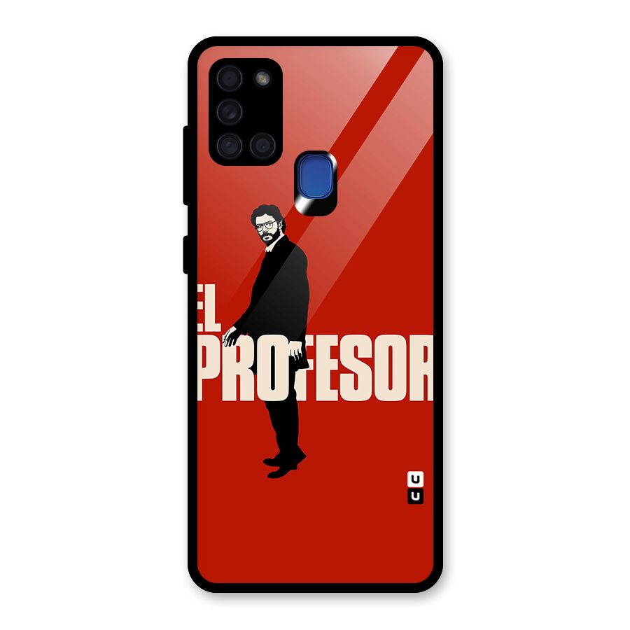 El Profesor Minimalist Glass Back Case for Galaxy A21s