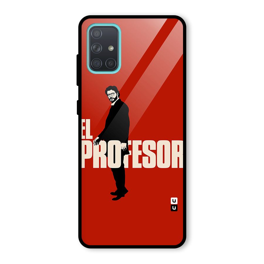 El Profesor Minimalist Glass Back Case for Galaxy A71