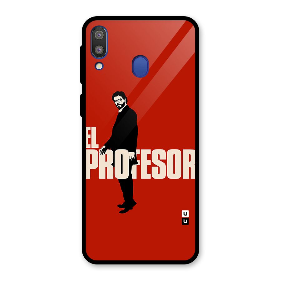 El Profesor Minimalist Glass Back Case for Galaxy M20