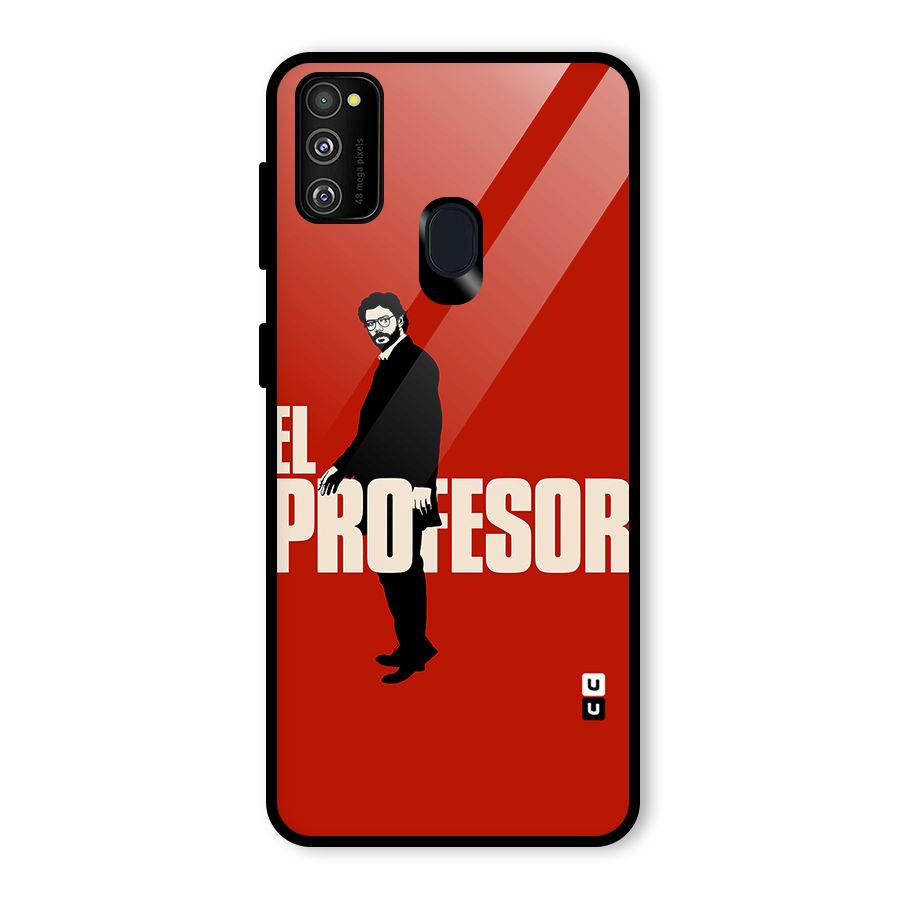 El Profesor Minimalist Glass Back Case for Galaxy M30s
